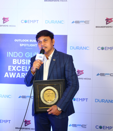 Hire Public Relations Agency to Promote Business in Hyderabad A person at an award function talks about getting an award from Brandfosys for success in PR service
